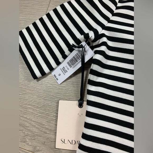 Aritzia Sunday Best Miller Stripe Short Sleeve Bodycon Dress - Picture 5 of 12